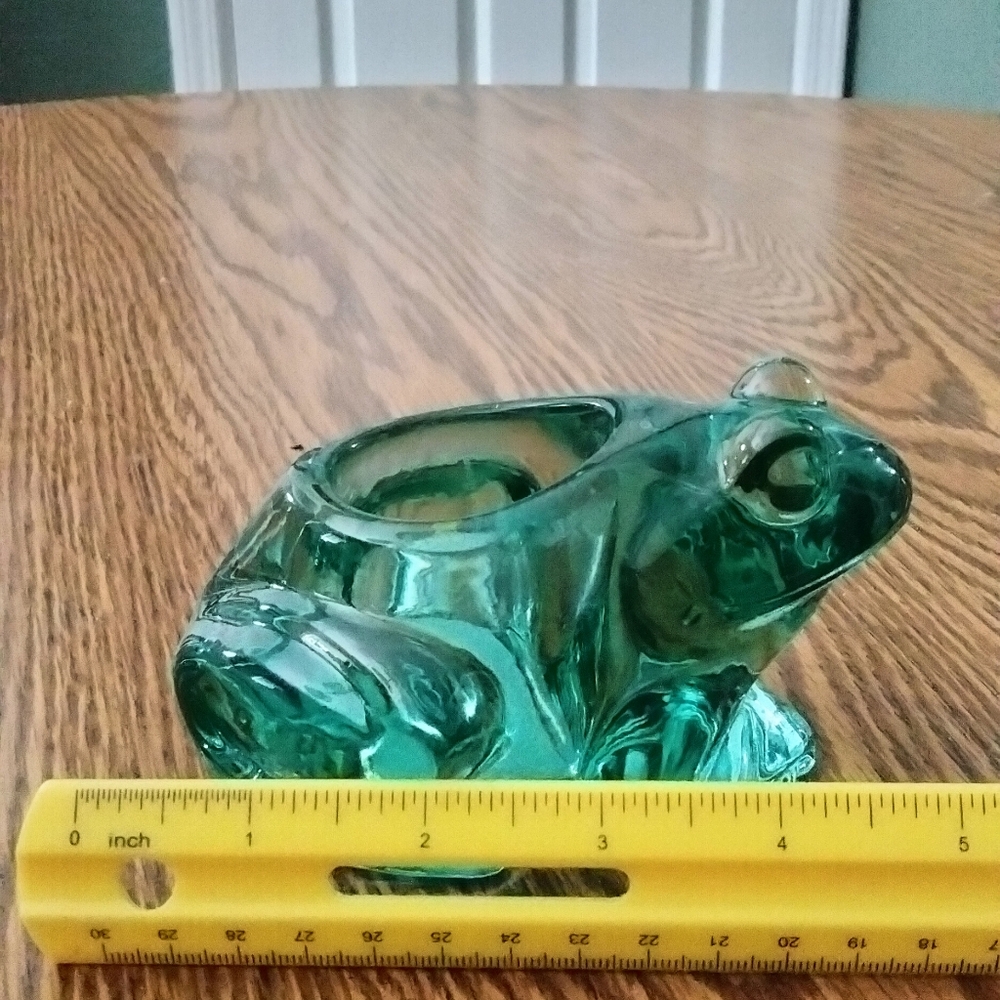 Indiana Glass Green Frog Candle Holder - Picture 6 of 9